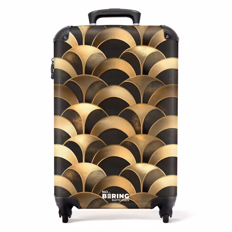 Schubben - Structuur - Goud NBS - Handbagage koffer - Volwassenen Unisex middel -productfoto_recht