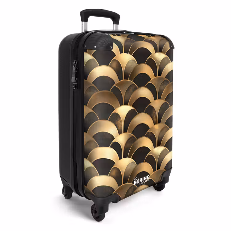 Schubben - Structuur - Goud NBS - Handbagage koffer - Volwassenen Unisex middel -productfoto_3d
