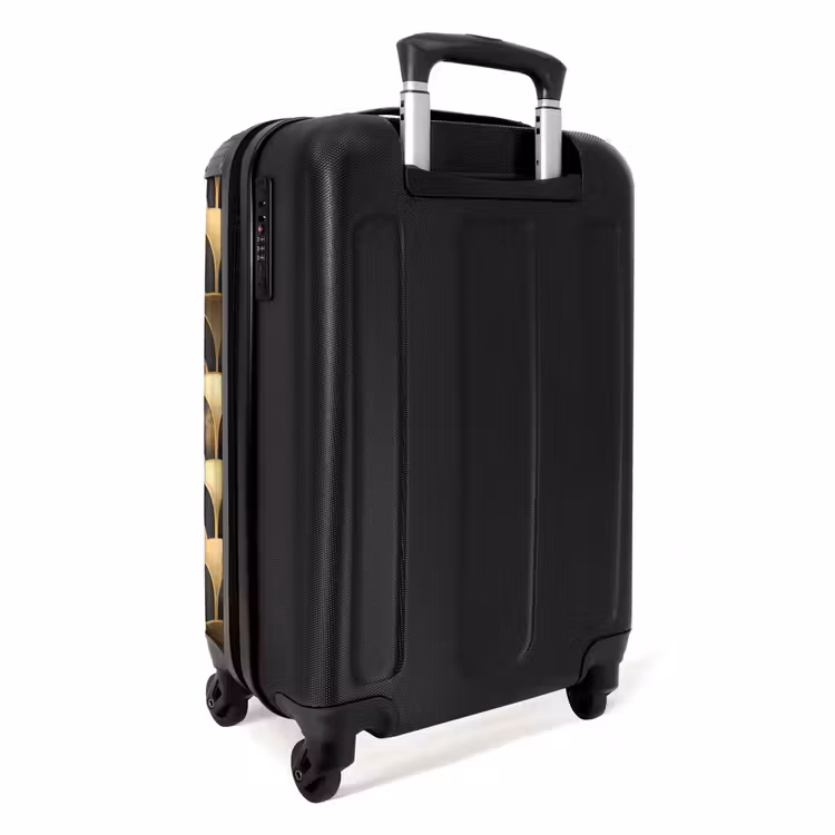 Schubben - Structuur - Goud NBS - Handbagage koffer - Volwassenen Unisex middel -achterkant