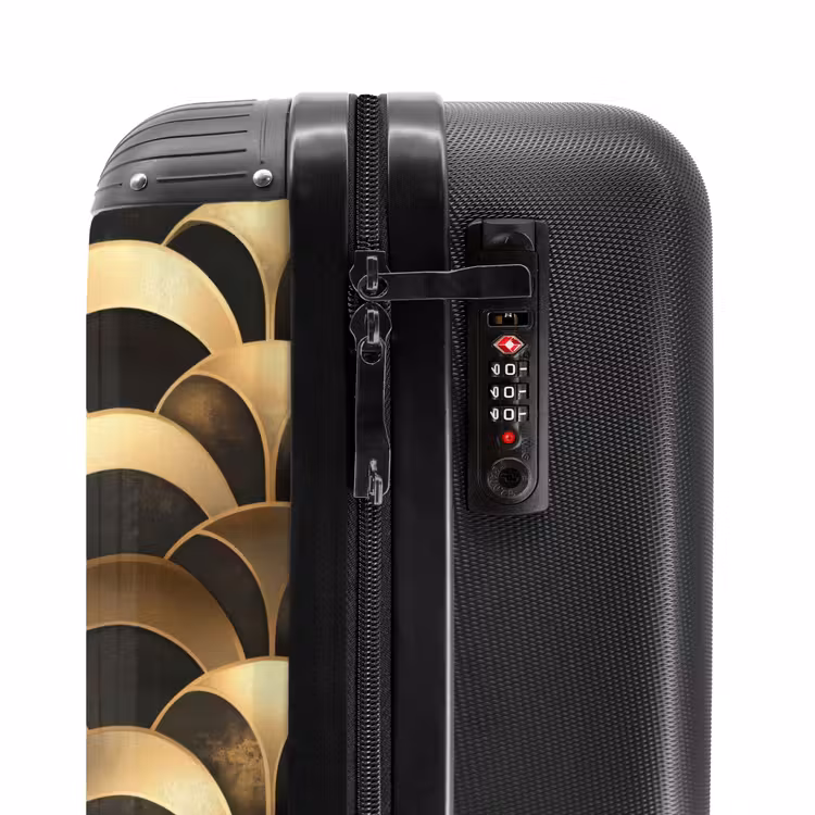 Schubben - Structuur - Goud NBS - Handbagage koffer - Volwassenen Unisex middel -slot