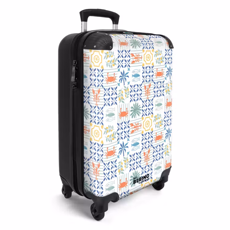Zomer tegel patroon kleurrijk NBS - Handbagage koffer - Volwassenen Unisex middel -productfoto_3d