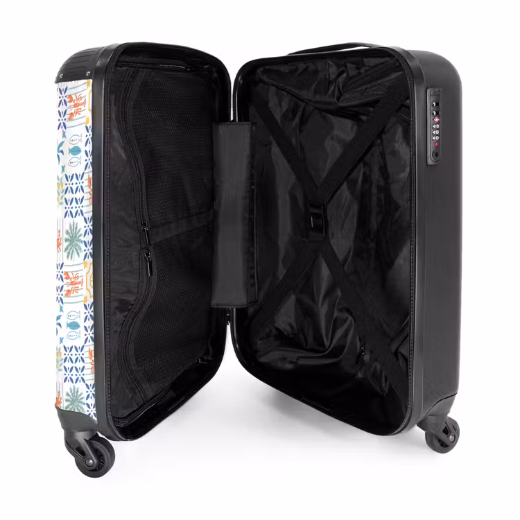 Zomer tegel patroon kleurrijk NBS - Handbagage koffer - Volwassenen Unisex middel -binnenkant