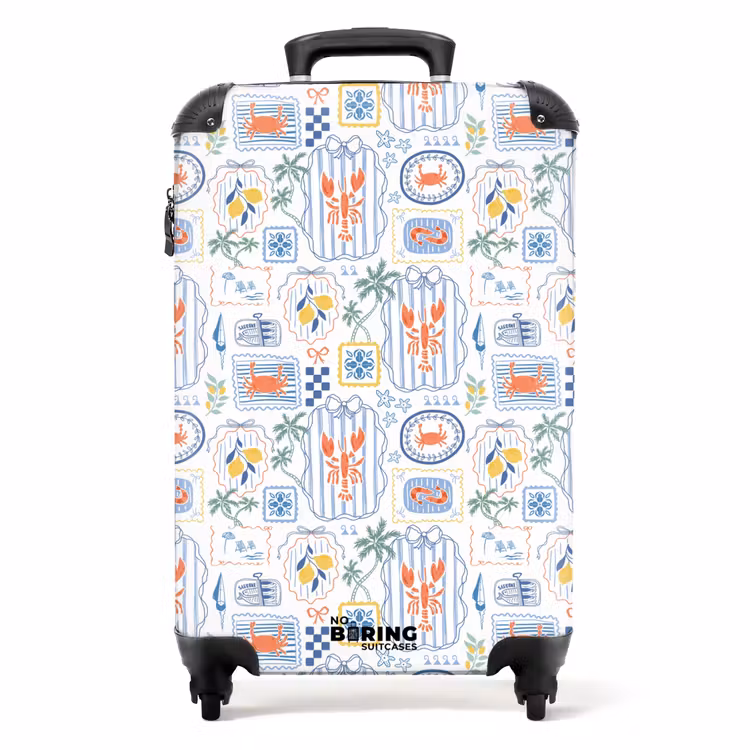 Zomers illustraties kleurrijk NBS - Handbagage koffer - Volwassenen Unisex middel -productfoto_recht