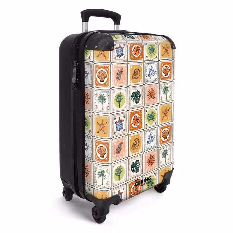 Zomerse tegeltjes print NBS - Handbagage koffer - Volwassenen Unisex middel -productfoto_3d