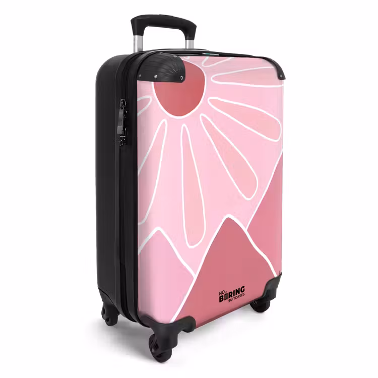 Koffer - Sonne – Berge – Natur – Abstrakt – Rosa - Zon - Bergen - Natuur - Abstract - Roze NBS - Handbagage koffer - Vrouwen middel