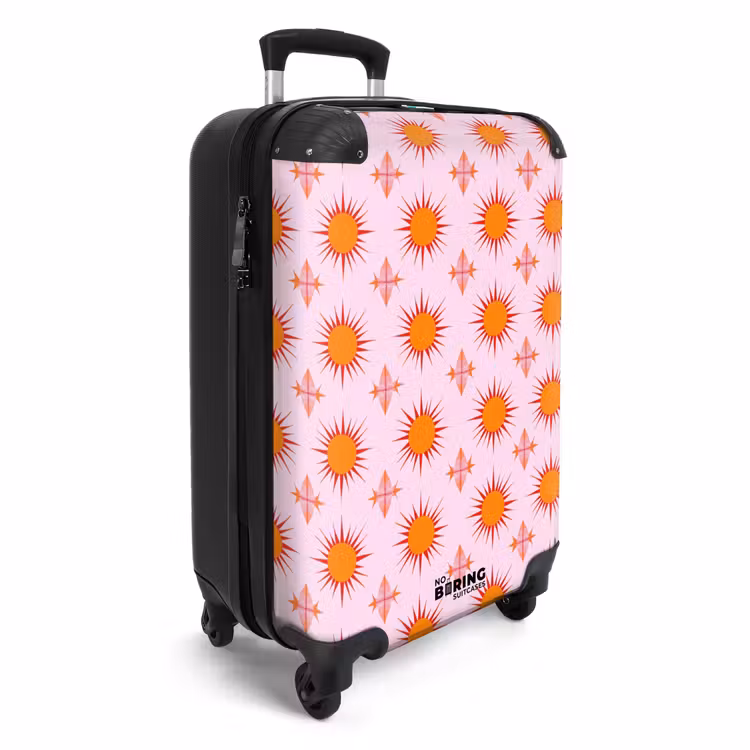Zon - Patroon - Roze NBS - Handbagage koffer - Volwassenen Unisex middel -productfoto_3d