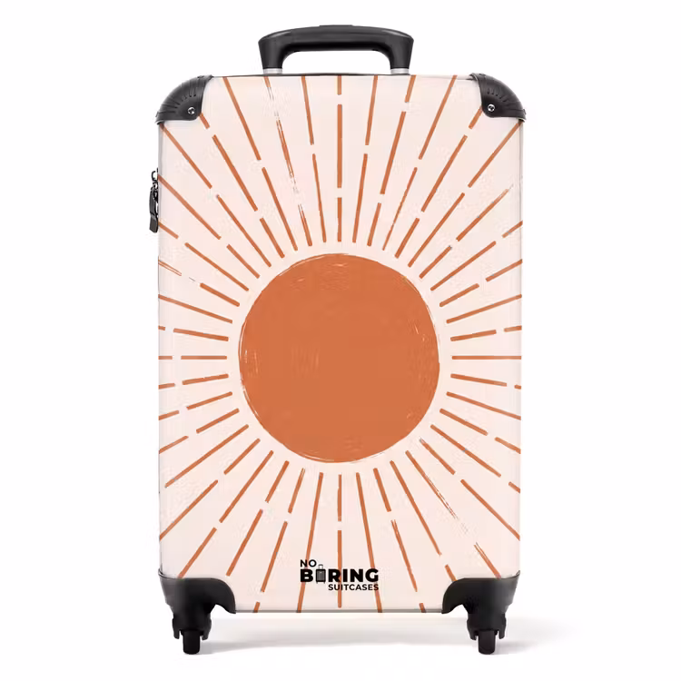 Koffer - Sonne – Strahlen – Abstrakt – Terrakotta – Modern - Zon - Stralen - Abstract - Terracotta - Modern NBS - Handbagage koffer - Volwassenen Unisex middel