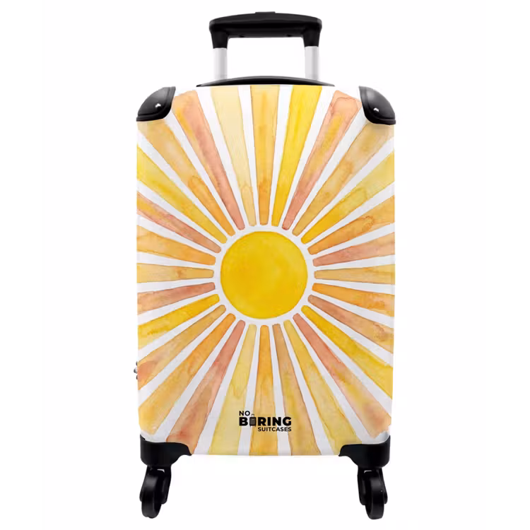 Koffer - Sonne – Strahlen – Aquarell – Gelb – Abstrakt - Zon - Stralen - Aquarel - Geel - Abstract NBS - Handbagage koffer - Vrouwen middel