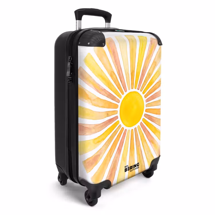 Koffer - Sonne – Strahlen – Aquarell – Gelb – Abstrakt - Zon - Stralen - Aquarel - Geel - Abstract NBS - Handbagage koffer - Vrouwen middel