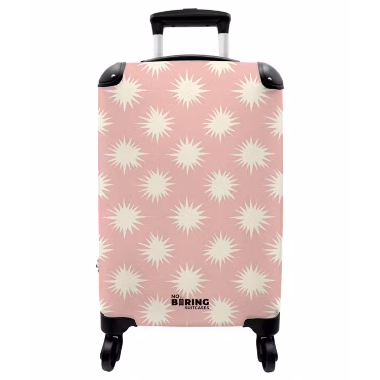 Koffer - Sonnenbaden – Muster – Rosa - Zonnen - Patroon - Roze NBS - Handbagage koffer - Vrouwen middel