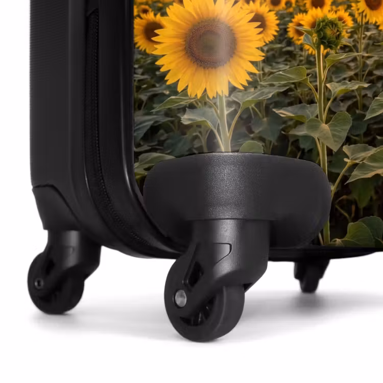 Koffer - Sonnenblumen – Hügellandschaft – Gelb - Zonnebloemen - Heuvellandschap - Geel NBS - Handbagage koffer - Vrouwen middel