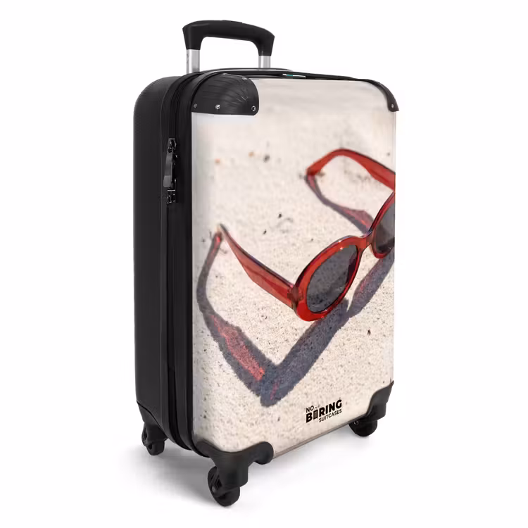 Koffer - Sonnenbrille – Strand – Urlaub – Rot - Zonnebril - Strand - Vakantie - Rood NBS - Handbagage koffer - Vrouwen middel