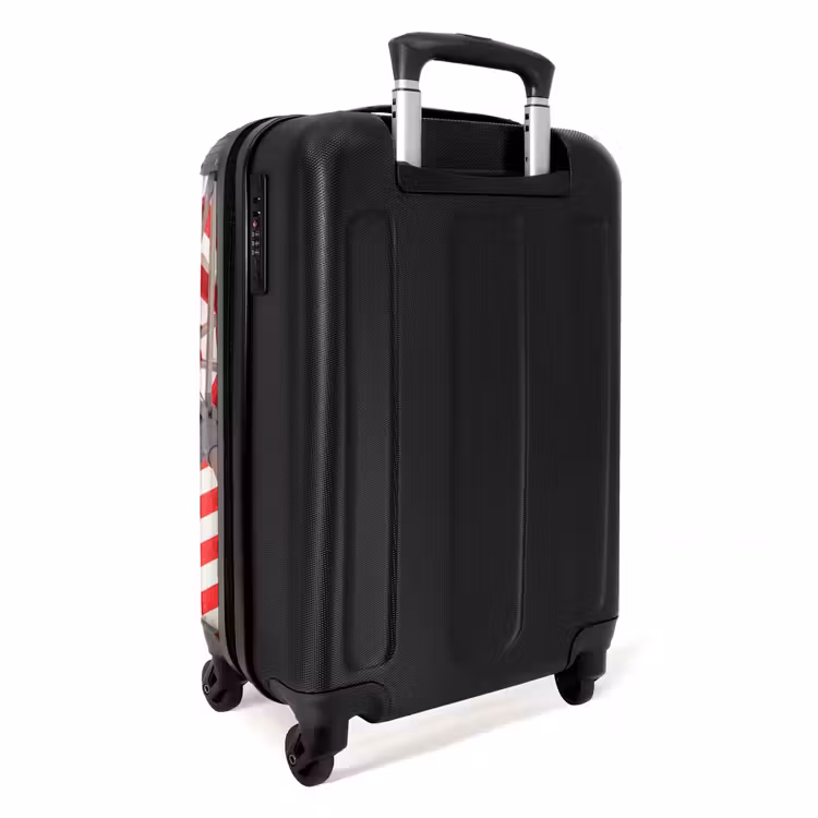 Koffer - Sonnenschirm – Streifen – Sommer – Rot – Blau - Parasol - Strepen - Zomer - Rood - Blauw NBS - Handbagage koffer - Vrouwen middel