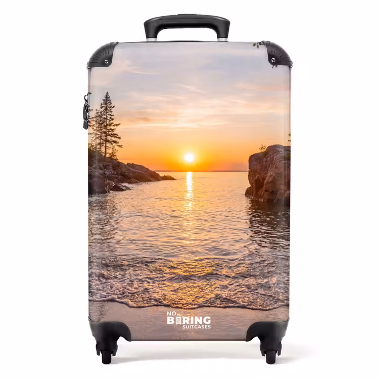 Koffer - Sonnenuntergang – Küste – Wasser – Natur – Orange - Zonsondergang - Kust - Water - Natuur - Oranje NBS - Handbagage koffer - Volwassenen Unisex middel