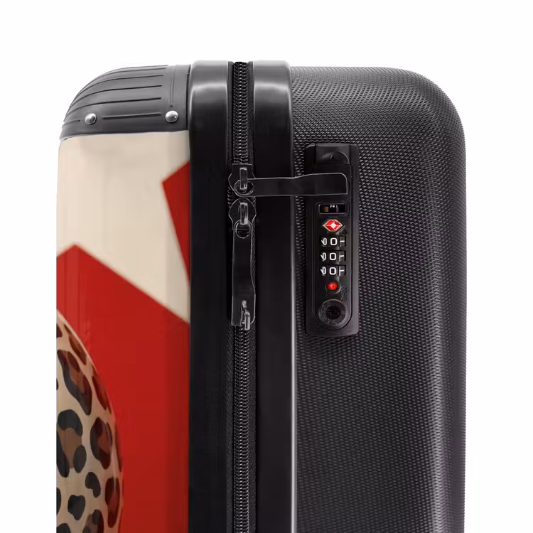 Koffer - Spiel – Tiermuster – Nummer 8 – Modern – Rot - Spel - Dierenprint - Nummer 8 - Modern - Rood NBS - Handbagage koffer - Vrouwen middel