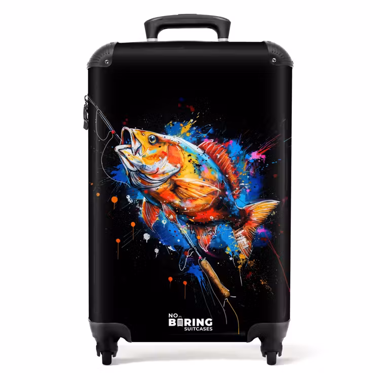 Sportvissen met graffiti NBS - Handbagage koffer - Unisex middel -productfoto_recht