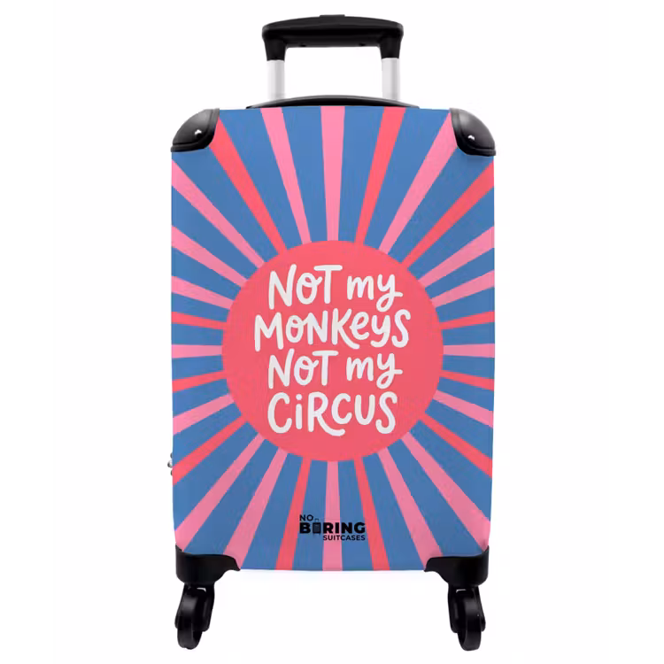 Koffer - Spruch – Grafisch – Abstrakt – Rosa – Blau - Spreuk - Grafisch - Abstract - Roze - Blauw NBS - Handbagage koffer - Vrouwen middel