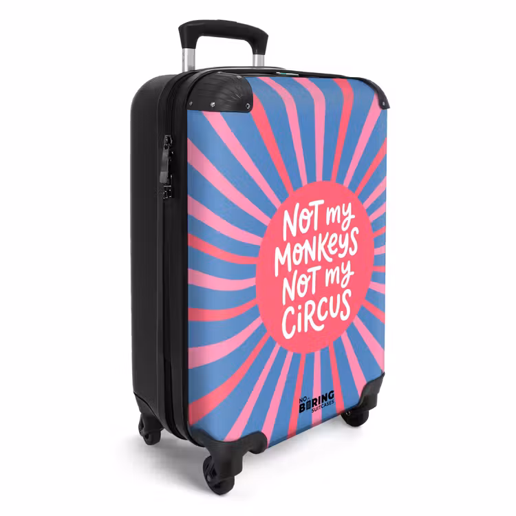 Koffer - Spruch – Grafisch – Abstrakt – Rosa – Blau - Spreuk - Grafisch - Abstract - Roze - Blauw NBS - Handbagage koffer - Vrouwen middel