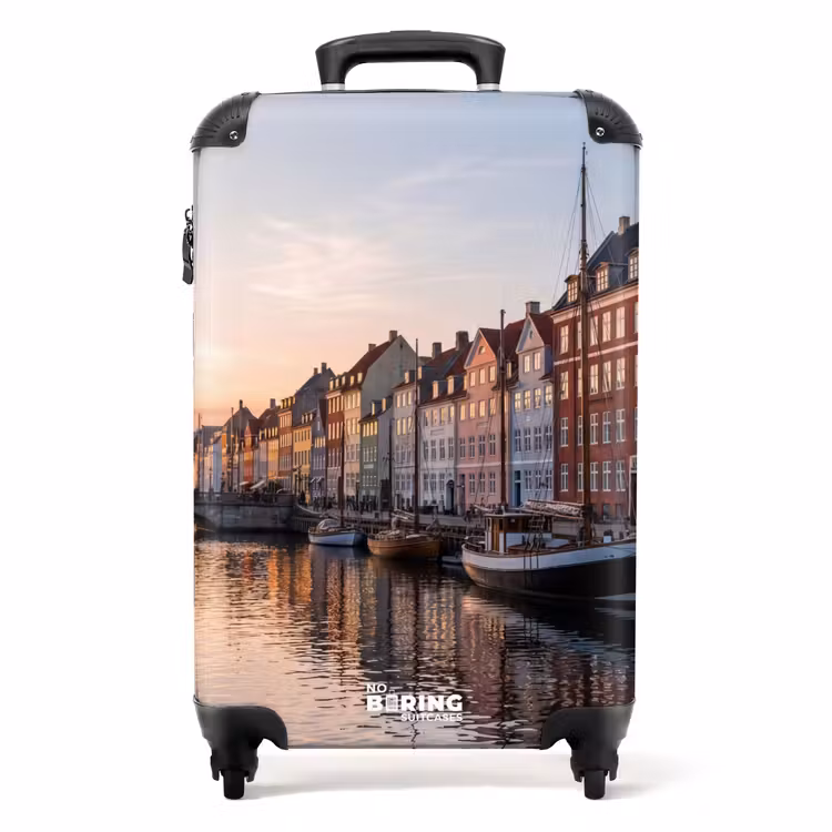 Koffer - Stadt – Kanal – Sonnenuntergang – Klassisch – Farbenfroh - Stad - Gracht - Zonsondergang - Klassiek - Kleurrijk NBS - Handbagage koffer - Volwassenen Unisex middel