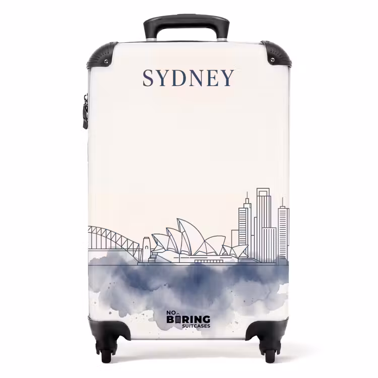 Koffer - Stadt – Skyline – Architektur – Minimalistisch – Blau - Stad - Skyline - Architectuur - Minimalistisch - Blauw NBS - Handbagage koffer - Volwassenen Unisex middel