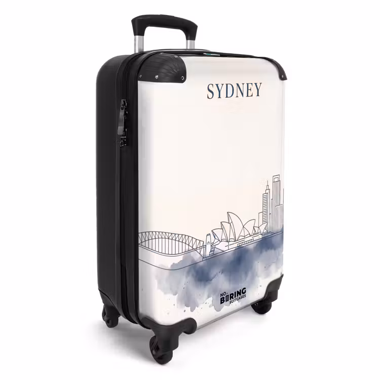 Koffer - Stadt – Skyline – Architektur – Minimalistisch – Blau - Stad - Skyline - Architectuur - Minimalistisch - Blauw NBS - Handbagage koffer - Volwassenen Unisex middel