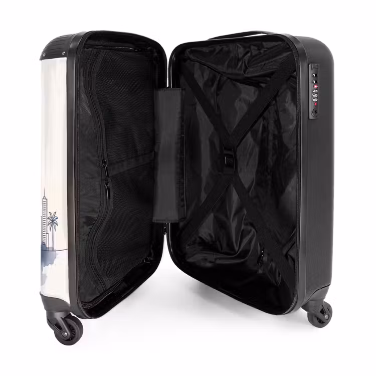 Koffer - Stadt – Skyline – Architektur – Minimalistisch – Blau - Stad - Skyline - Architectuur - Minimalistisch - Blauw NBS - Handbagage koffer - Volwassenen Unisex middel