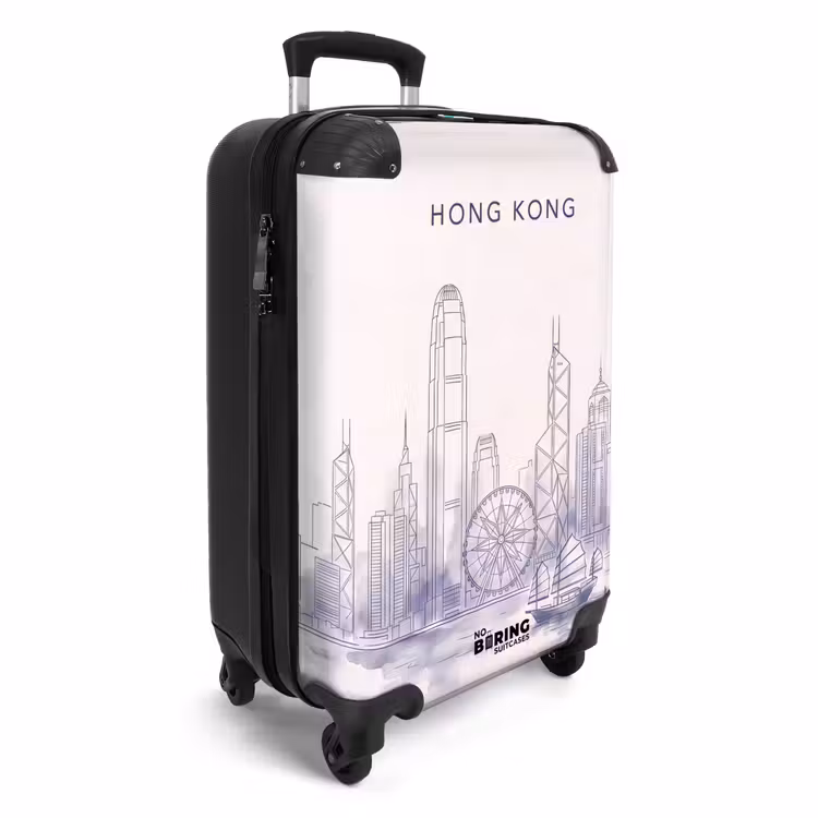 Koffer - Stadt – Skyline – Wasser – Strichzeichnung – Blau - Stad - Skyline - Water - Lijntekening - Blauw NBS - Handbagage koffer - Volwassenen Unisex middel