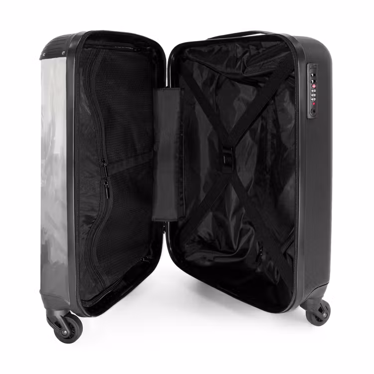 Statisch Portret van een Zwart Paard NBS - Handbagage koffer - Unisex middel -binnenkant