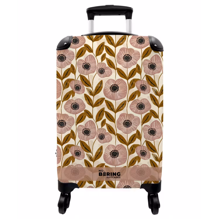 Koffer - Staubrosa – Blumen – Grafisch – Muster - Dustyroze - Bloemen - Grafisch - Patroon NBS - Handbagage koffer - Vrouwen middel
