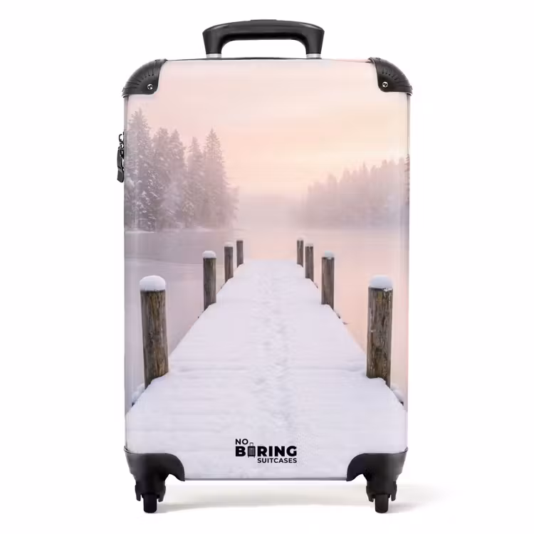 Koffer - Steg – See – Nebel – Winter – Gelassenheit - Steiger - Meer - Mist - Winter - Serene NBS - Handbagage koffer - Volwassenen Unisex middel
