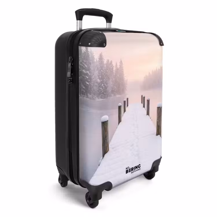 Koffer - Steg – See – Nebel – Winter – Gelassenheit - Steiger - Meer - Mist - Winter - Serene NBS - Handbagage koffer - Volwassenen Unisex middel