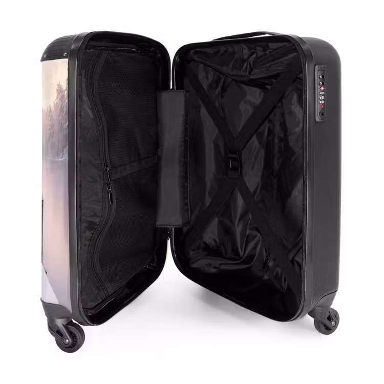 Koffer - Steg – See – Nebel – Winter – Gelassenheit - Steiger - Meer - Mist - Winter - Serene NBS - Handbagage koffer - Volwassenen Unisex middel