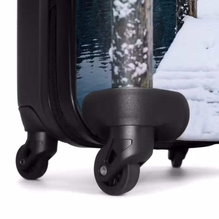 Koffer - Steg – See – Schnee – Berge – Beruhigend - Steiger - Meer - Sneeuw - Bergen - Rustgevend NBS - Handbagage koffer - Volwassenen Unisex middel