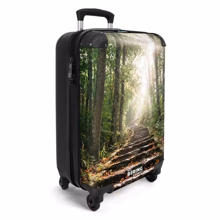 Koffer - Steine – Treppe – Wald – Natur - Stenen - Trap - Bos - Natuur NBS - Handbagage koffer - Volwassenen Unisex middel