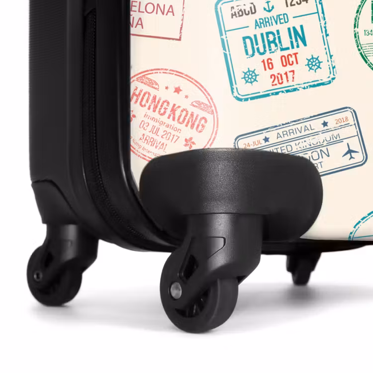 Koffer - Stempel – Bunt – Länder - Stempels - Kleurrijk - Landen NBS - Handbagage koffer - Volwassenen Unisex middel