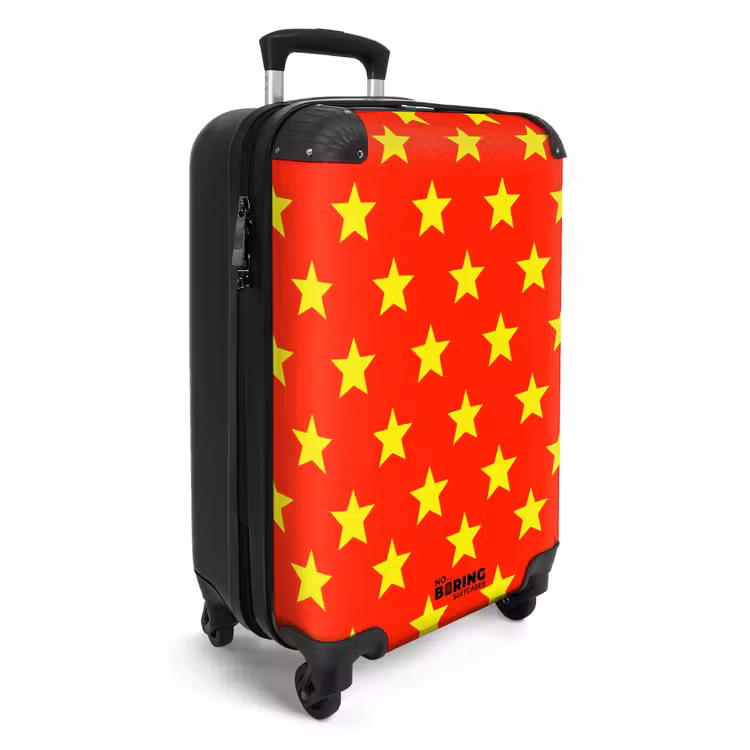 Koffer - Stern – Muster – Gelb - Ster - Patroon - Geel NBS - Handbagage koffer - Vrouwen middel