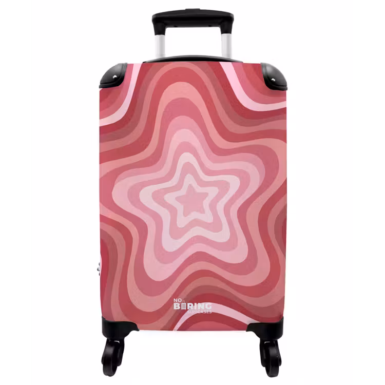 Koffer - Stern – Wellenförmig – Abstrakt – Rosa - Ster - Golvend - Abstract - Roze NBS - Handbagage koffer - Vrouwen middel