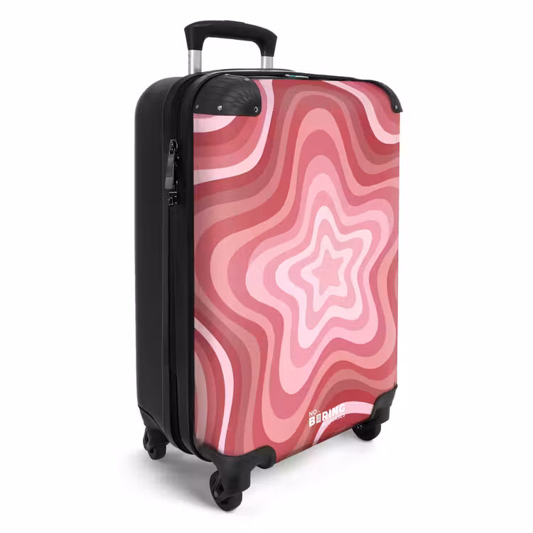 Koffer - Stern – Wellenförmig – Abstrakt – Rosa - Ster - Golvend - Abstract - Roze NBS - Handbagage koffer - Vrouwen middel