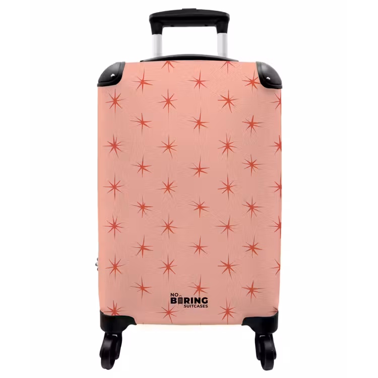 Koffer - Sternchen – Schnittmuster – Orange - Sterretjes - Patroon - Oranje NBS - Handbagage koffer - Vrouwen middel