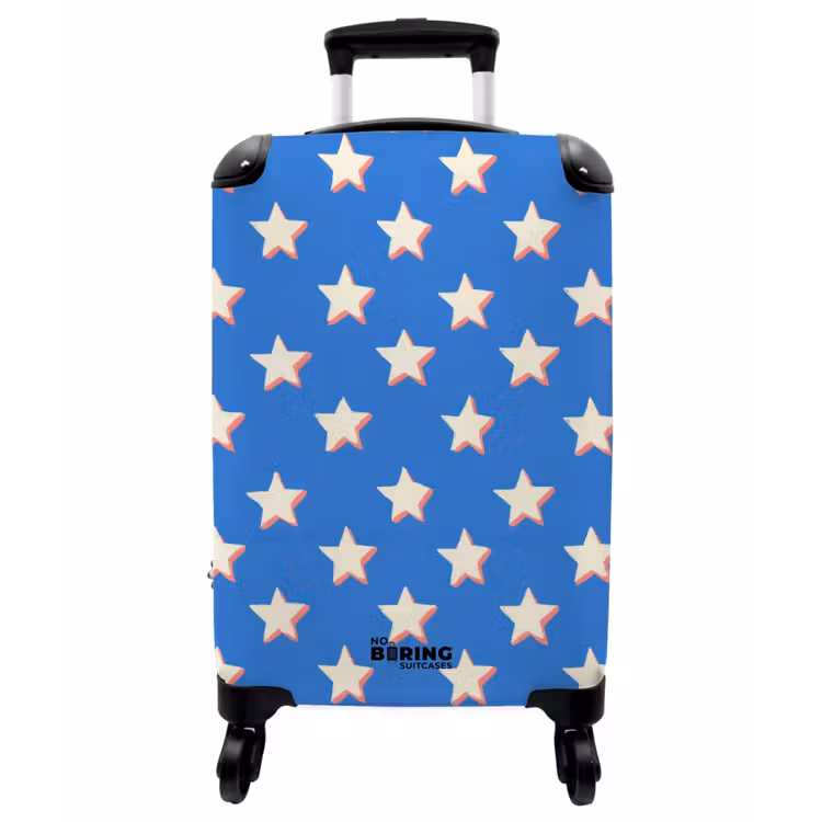 Koffer - Sterne – Muster – Blau - Sterren - Patroon - Blauw NBS - Handbagage koffer - Vrouwen middel