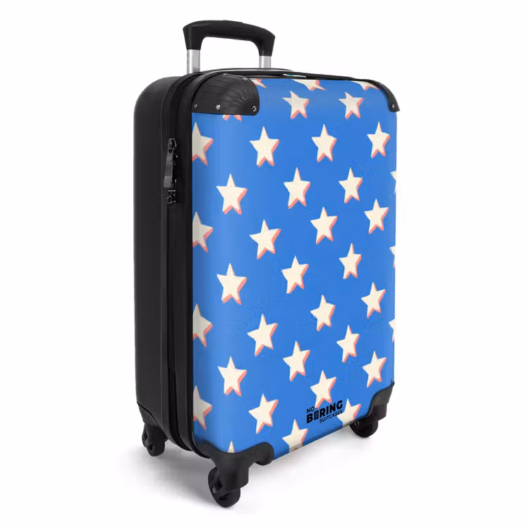 Koffer - Sterne – Muster – Blau - Sterren - Patroon - Blauw NBS - Handbagage koffer - Vrouwen middel