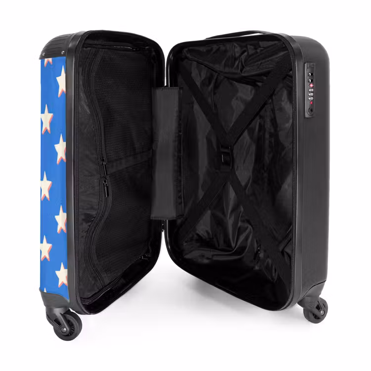 Koffer - Sterne – Muster – Blau - Sterren - Patroon - Blauw NBS - Handbagage koffer - Vrouwen middel