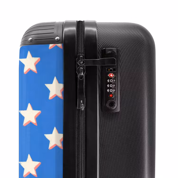 Koffer - Sterne – Muster – Blau - Sterren - Patroon - Blauw NBS - Handbagage koffer - Vrouwen middel