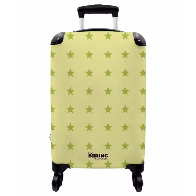Koffer - Sterne – Muster – Grün - Sterren - Patroon - Groen NBS - Handbagage koffer - Vrouwen middel