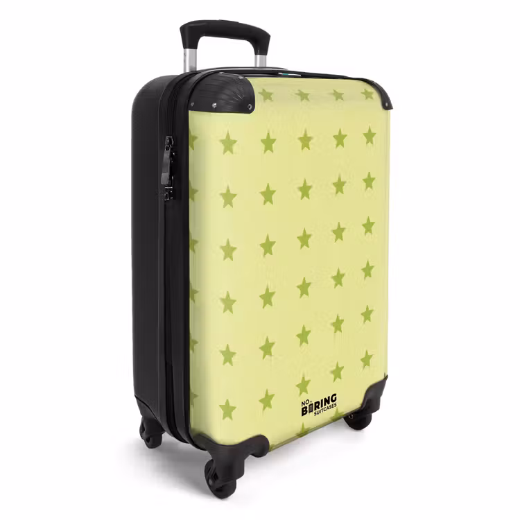 Koffer - Sterne – Muster – Grün - Sterren - Patroon - Groen NBS - Handbagage koffer - Vrouwen middel