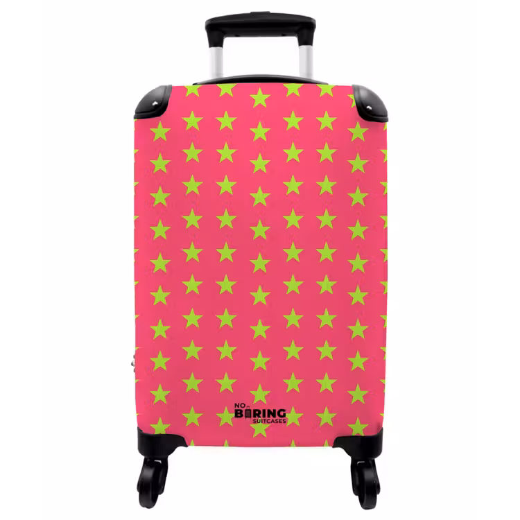 Koffer - Sterne – Muster – Rosa - Sterren - Patroon - Roze NBS - Handbagage koffer - Vrouwen middel