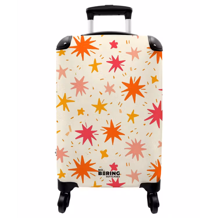 Koffer - Sterne – Verspielt – Bunt - Sterren - Speels - Kleurrijk NBS - Handbagage koffer - Vrouwen middel