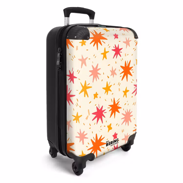 Koffer - Sterne – Verspielt – Bunt - Sterren - Speels - Kleurrijk NBS - Handbagage koffer - Vrouwen middel