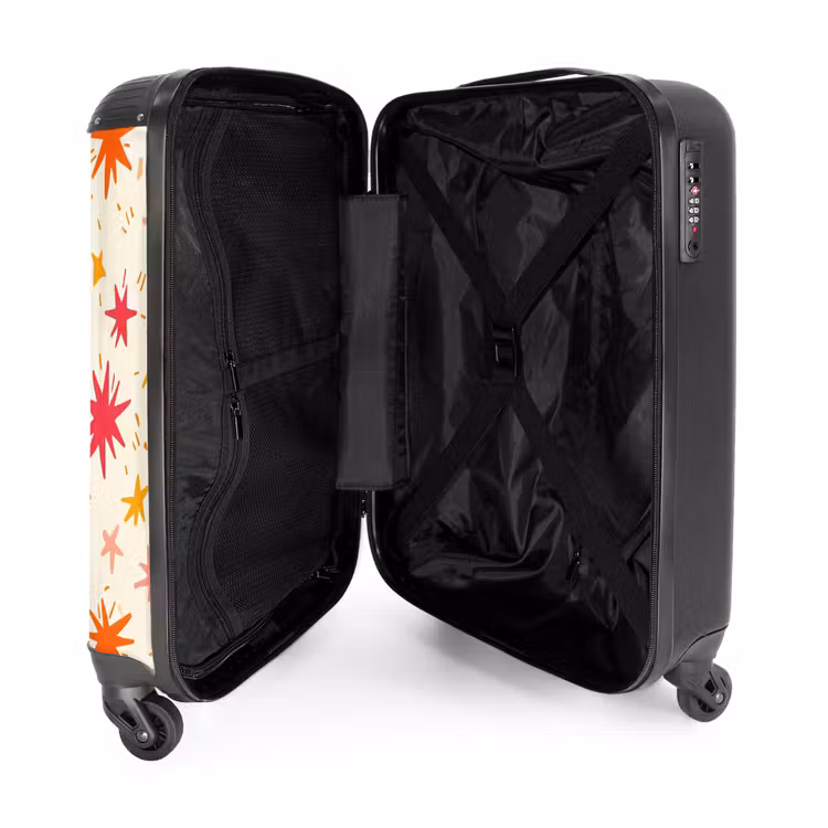 Koffer - Sterne – Verspielt – Bunt - Sterren - Speels - Kleurrijk NBS - Handbagage koffer - Vrouwen middel