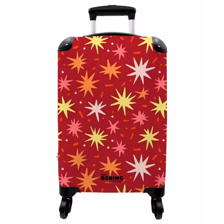 Koffer - Sterne – Verspielt – Rot - Sterren - Speels - Rood NBS - Handbagage koffer - Vrouwen middel
